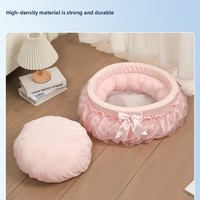 Lit pour chat et chien, nid douillet de princesse avec bordure en dentelle, respirant et chaud, lavable en machine, design adorable, utilisation toute saison
