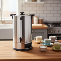Bouilloire électrique en acier inoxydable, distributeur d'eau chaude avec thermostat réglable, double protection pour la restauration et les bureaux