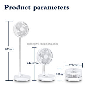 充電式振動デスクファンテレスコピック8インチ7200mAh LEDディスプレイタイマー設定静かな空気冷却ホームオフィス用 - Product Image 6