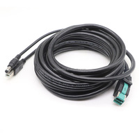 Kabel Daya listrik POS catu daya USB 8P Male ke USB TYPE-B Male Adapter DC 5,5x2.1 12V 4.7 m hitam