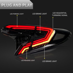 ชุดไฟท้ายรถยนต์แบบ LED สำหรับ <span class=keywords><strong>CHR</strong></span> ปี 2018-2020 พร้อมไฟเลี้ยวแบบไดนามิกสำหรับรถยนต์โตโยต้า <span class=keywords><strong>CHR</strong></span> - Product Image 4