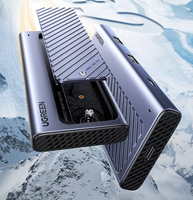 UGREEN casing Hard Disk Tipe C ke USB, casing Hard Disk USB, casing Enclosure SSD M.2 Nvme PCIe aluminium SATA M.2