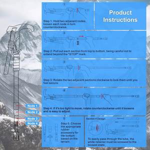 Bâton de randonnée rétractable en alliage d'aluminium pour l'extérieur, canne de trekking et de marche avec logo personnalisé, vente en gros - Product Image 4