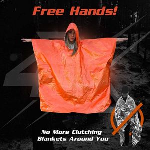 Échantillon Gratuit Poncho de Pluie d'Urgence Isotherme avec Doublure en Mylar Couvertures de Survie pour Voiture Imperméables et Robustes - Product Image 6