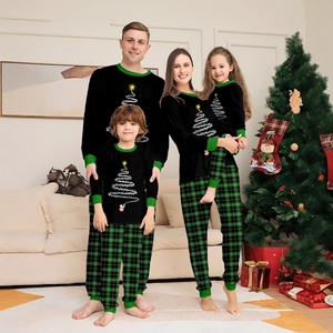 Dropshipping 2026: Novo Conjunto de Pijamas de Natal Divertidos com Desenhos Animados para Adultos e Crianças – Pijama de 2 Peças Personalizado com Cintura Elástica - Product Image 1