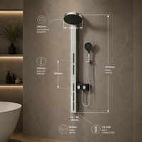 Panneau de douche cascade de luxe à effet pluie, installation murale, étanche, pour hôtel, salle de bain, panneau de massage