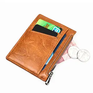 Wholesale Small Change Card Holder Wallet Creative ultra-thin Large Capacity Card Bag with Zipper