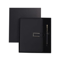 Ensemble cadeau de journal en cuir PU personnalisé haut de gamme avec logo en relief, carnet à couverture rigide A5 et stylo en métal doré, kit de bureau de luxe