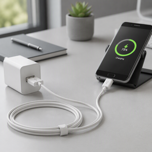 สายชาร์จข้อมูล USB สีขาวแบบ Type C สำหรับ <span class=keywords><strong>iPhone</strong></span> 14 <span class=keywords><strong>13</strong></span> 12 11 8 7 6 <span class=keywords><strong>6s</strong></span> XS XR ความยาว 1 เมตร 2 เมตร - Product Image 6