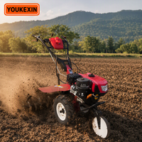 Precio de Fábrica, Motocultor de Tracción Directa a Gasolina, Estructura Reforzada, Ruedas 4x4, Bajo MOQ para Fabricantes de Maquinaria Agrícola Comercial