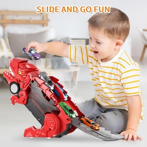 Le transporteur <span class=keywords><strong>T</strong></span>-<span class=keywords><strong>Rex</strong></span> avec 6 mini voitures se transforme en piste de course de dinosaures Swallow & Slide Action Rangement pratique - Product Image 5