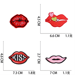 Sexy labios precio de fábrica prensa de calor logotipo bordado personalizado venta al por mayor apliques parches bordados para sombreros ropa - Product Image 6
