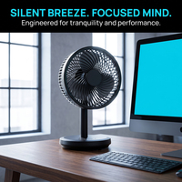 Mini ventilateur de bureau USB-C, inclinaison réglable à 90 degrés, silencieux, 3 vitesses, petit ventilateur de table compact et portable pour chambre d'étudiant