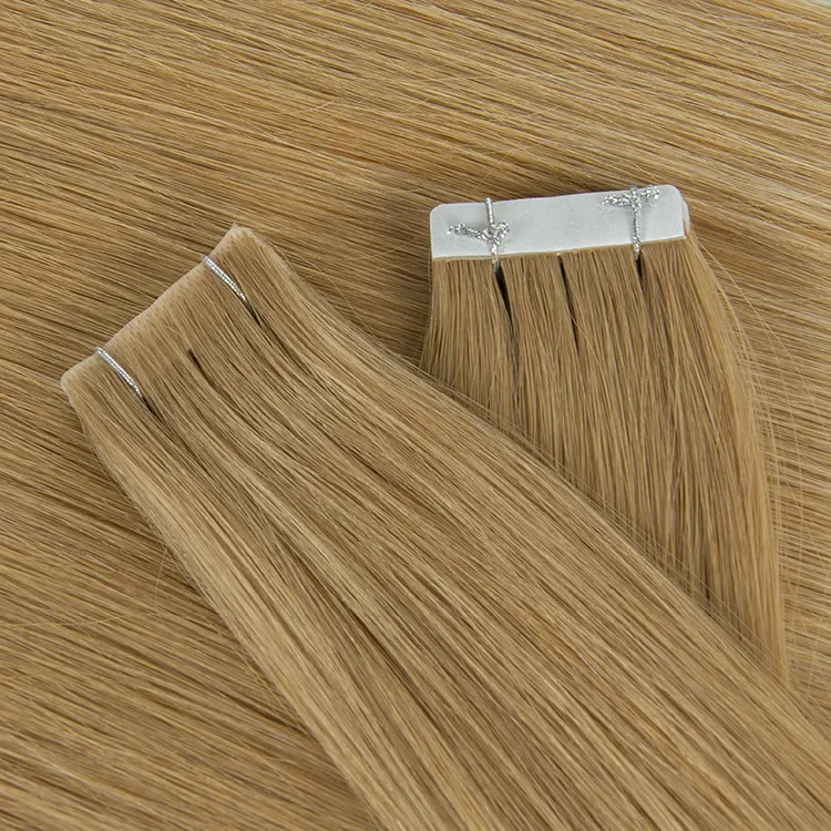 Оптовая продажа, необработанная индийская лента для наращивания человеческих волос, русская двойная вытяжная лента для наращивания волос, водяная волна