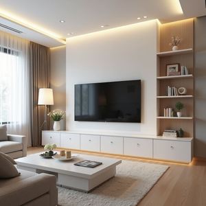 Meuble de support moderne de luxe Meuble TV mural en bois pour le salon - Product Image 3