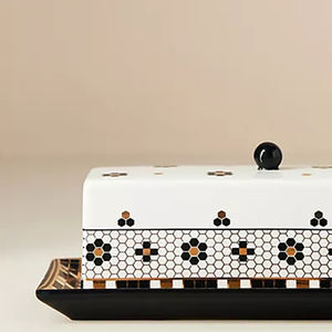 Beurrier rectangulaire <span class=keywords><strong>en</strong></span> céramique personnalisé avec couvercle motif cœur sur couvercle beurrier - Product Image 3