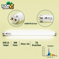 LuckyHerp T8 18W UVB5.0 Lampe UVB Spirale en Verre pour Reptiles Écologique Intérieur Toutes Saisons 24 pouces