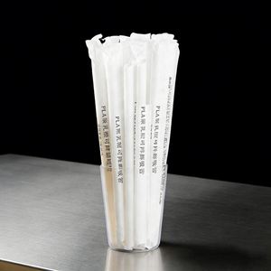 Pailles à boire biodégradables en PLA avec logo personnalisé et emballage en papier - Product Image 2