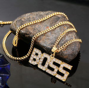 Collar con colgante de cristal de Hip Hop para hombre, aleación chapada en oro ostentosa, protección del medio ambiente, estilo Punk de <span class=keywords><strong>caballero</strong></span> para hombre negro - Product Image 6