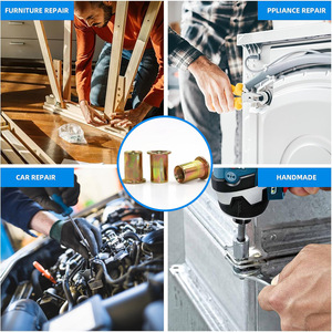 Rivet Nuts 155Pcs Assortment Kit Yellow Zinc Plated Threaded Insert UNC Standard Flanged Steel Rivet Nuts Set - Product Image 5