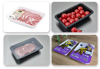 Machine automatique à sceller les plateaux d'emballage à atmosphère modifiée Scelleuse de conteneurs MAP Emballage d'aliments frais avec gaz mélangé