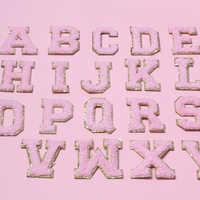 Everything Pink lettre autocollante Patch 26 lettre anglaise patch en tissu brodé patch vêtements
