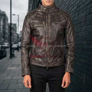 Premium Quality Wholesale Custom Brown Leather <b>Jacket</b> for Men-Winter Fashion Trend-Eco-Friendly & Windproof High-Grade - Product Image 3