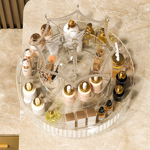 Large Capacity 360 Rotating Clear Acrylic Makeup Organizer Cosmetic <strong>Display</strong> <strong>Cases</strong> for Lipstick Brushes Lotions <strong>Plastic</strong> Makeup - Product Image 4