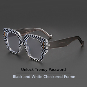 Gafas cuadradas antiluz azul para mujer, gafas ópticas de presbicia con bloqueo de luz azul personalizables de gran tamaño - Product Image 3