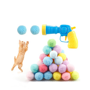 Lanceur de balles en peluche de luxe écologique de 1,2 po pour chat, jouet interactif pour le jeu et le lanceur de balles - Product Image 1