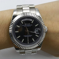 Montre mécanique automatique à date et jour Miyota8285 avec bracelet en acier inoxydable lumineux pour homme, best-seller