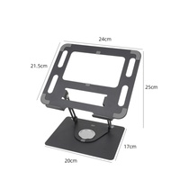 Support pour ordinateur portable en alliage argenté avec base rotative à angle réglable pour la maison et le bureau, supporte les ordinateurs portables/tablettes jusqu'à 20 kg