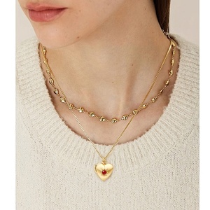 FY Mode <span class=keywords><strong>BFF</strong></span> Mère Filles Cadeau D'anniversaire Bijoux Colliers Personnalisé Photo Image Médaillon Pierre De Naissance Pendentif Collier - Product Image 5