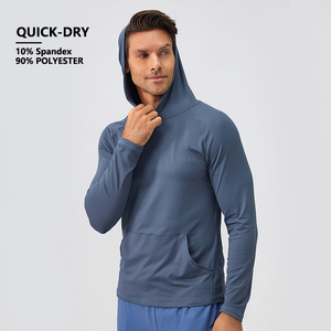 YLS nuova felpa da palestra Casual abbigliamento sportivo da uomo in poliestere Spandex veloce e asciutto per il Fitness che corre per fare Jogging da allenamento con tasca - Product Image 1