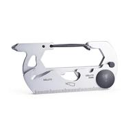 Porte-clés mousqueton Multitool 10 in1 Acier inoxydable Équipement de survie tactique Gadgets EDC d'extérieur