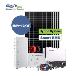 Systeme Hybride 3 चरण 8Kva 5 किलोवाट सौर पैनल सेट 5000W 10Kw हाइब्रिड फोटोवोल्टिक Pv प्रणाली 30Kw पूरी किट बैटरी के साथ