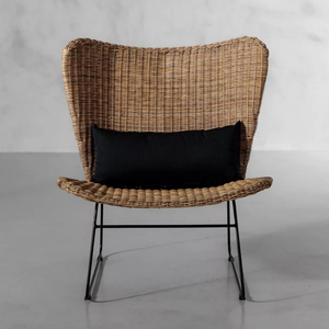 Ajunion เก้าอี้หวายสานหรูหราเป็นครั้งคราวเก้าอี้สวนเก้าอี้พักผ่อนขี้เกียจเก้าอี้เลานจ์สำหรับระเบียงสวนกลางแจ้ง - Product Image 4