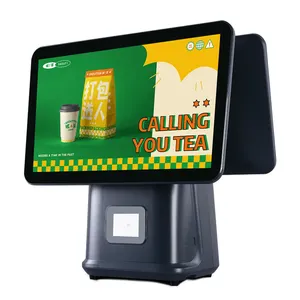 Bianco/nero doppio touch screen POS sistema operativo android che ordina la macchina POS per la cena