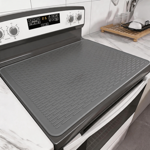 Couverture de cuisinière en silicone personnalisée et tapis de séchage pour vaisselle - Protection de plaque de cuisson en verre résistante à la chaleur pour cuisinières électriques et de camping-car - Product Image 1