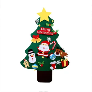 Enfeites de pendurar na parede, venda quente de decoração de natal, casa, crianças, presente, conjunto diy, árvore de natal, com luz em feltro