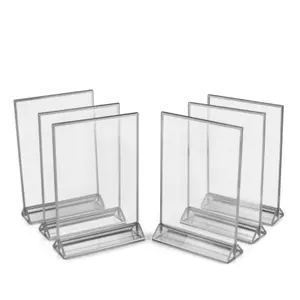 Acrylic Đăng Chủ 4X6 A5 Inch Rõ Ràng Dọc Khung Hình Máy Tính Để Bàn Flyer Chủ Tài Liệu Giấy Display Đứng