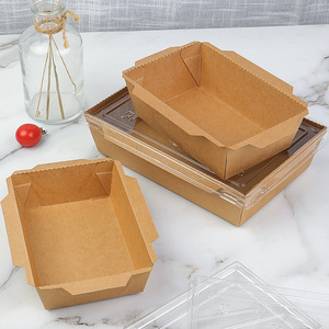 Boîtes à charcuterie en papier avec couvercles transparents, contenants jetables en papier pour la vente à emporter, pour boulangerie, gâteaux, cupcakes, sandwichs, bombes au chocolat - Product Image 3