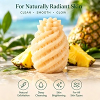Savon artisanal naturel à l'ananas, éclaircissant, exfoliant, végétalien, au lait de chèvre, hydratant, pour le bain