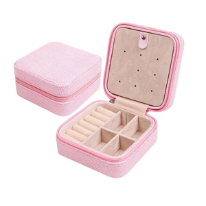 Travel Jewelry Case Small Faux PU Leather Travel Jewelry Box Organizer Display Storage Case For Rings Earrings Necklace