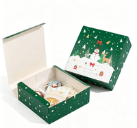Boîte cadeau pliante personnalisée avec logo pour Noël, en papier, pour biscuits, bonbons, vente au détail, vente en gros, acheteurs en gros
