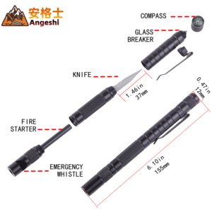 Bolígrafo Multifunción Portátil de Aleación de Aluminio para Mujeres, Herramienta de Autodefensa Antilobos para Campismo, Escalada, Senderismo, Regalo - Product Image 3