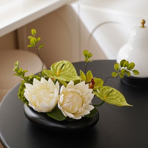 Centrotavola <span class=keywords><strong>in</strong></span> Ceramica Artigianale di Alta Qualità con Erba della Pampa Artificiale Moderna per Laurea, Festa della Mamma, Pasqua, Capodanno - Product Image 2