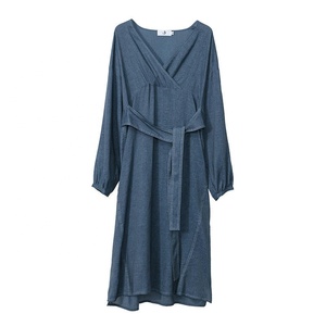 Buy In Bulk Long Pinafore Dress Loose Fit, Cotton-Linen Blend | Alibaba.com