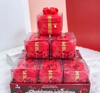 Coffret Cadeau de Noël : Jouet Squishy Doux à Remontée Lente, Simulation Cadeau Rouge, Jouet Sensoriel Anti-Stress à Presser et à Pincer