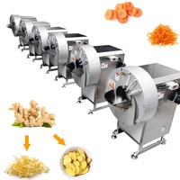 Industriële groentesnijmachine voor gember, aardappel, groene raap, wortel, banaan, 300 kg/uur, geschikt voor het snijden van gember, aardappel en wortel in reepjes.